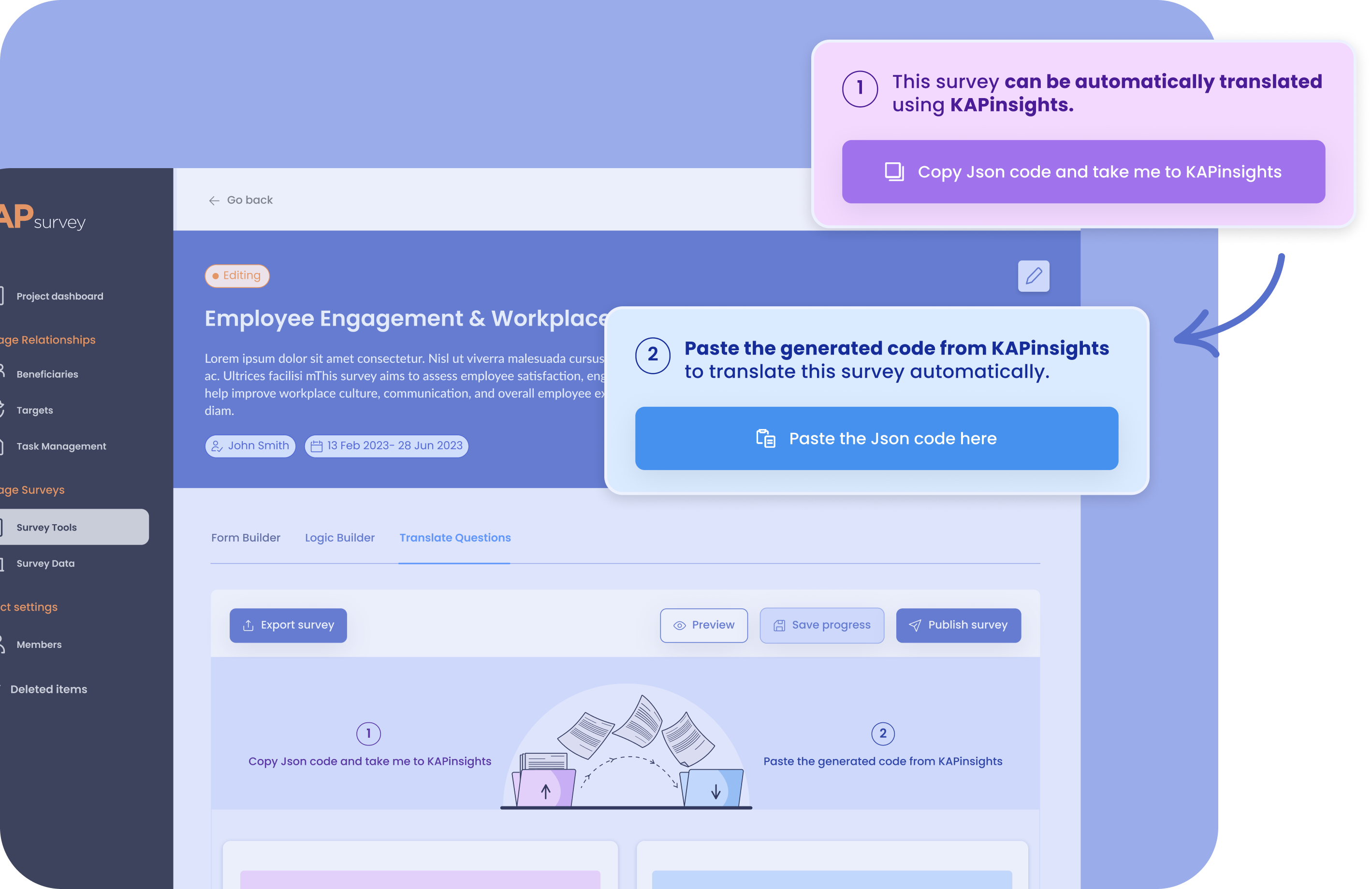 Customer management interface