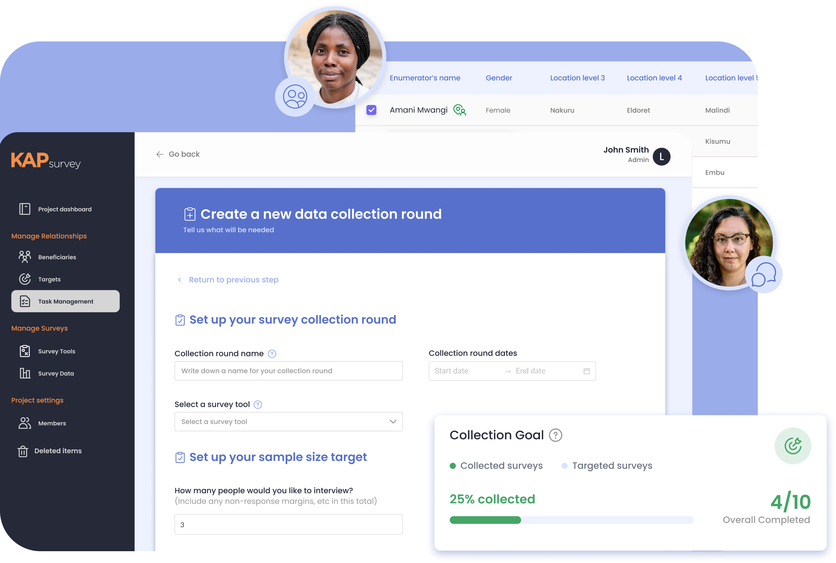 Real-time project interface
