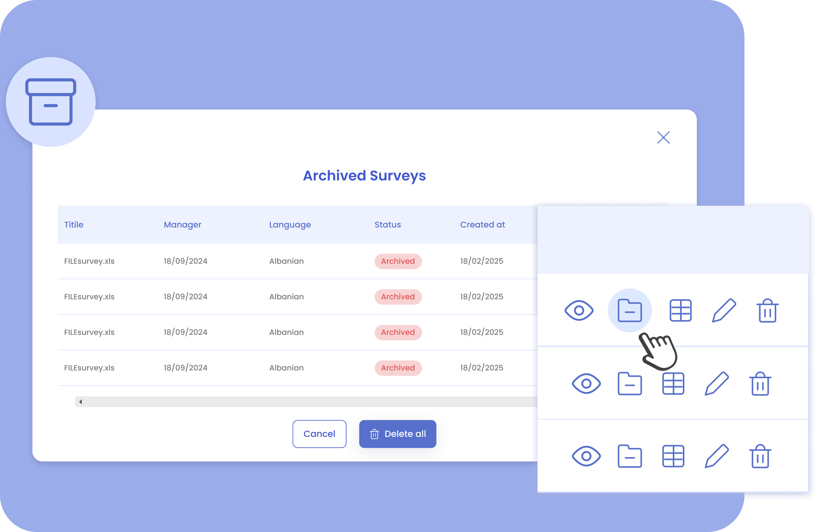 Customer management interface